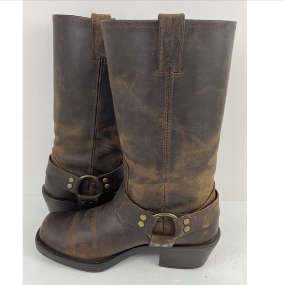 Shoes - Harness Boots Brown Motorcycle